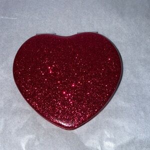 Glittery Red Heart-Shaped Compact